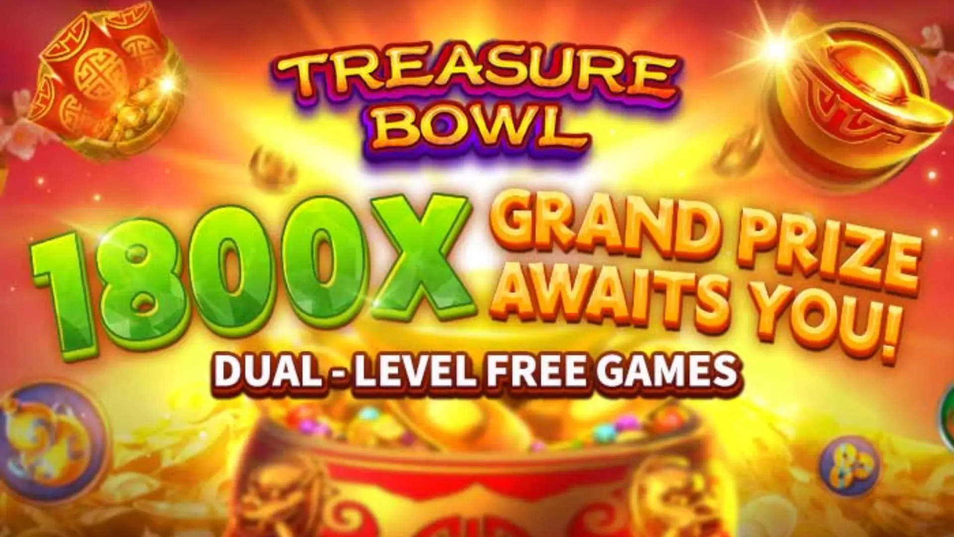 Multiplicadores Treasure Bowl 7jogos - 7777x Máximo com Tigela Dourada